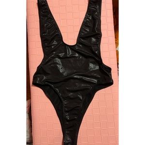 Exotic dancewear bodysuit wet look